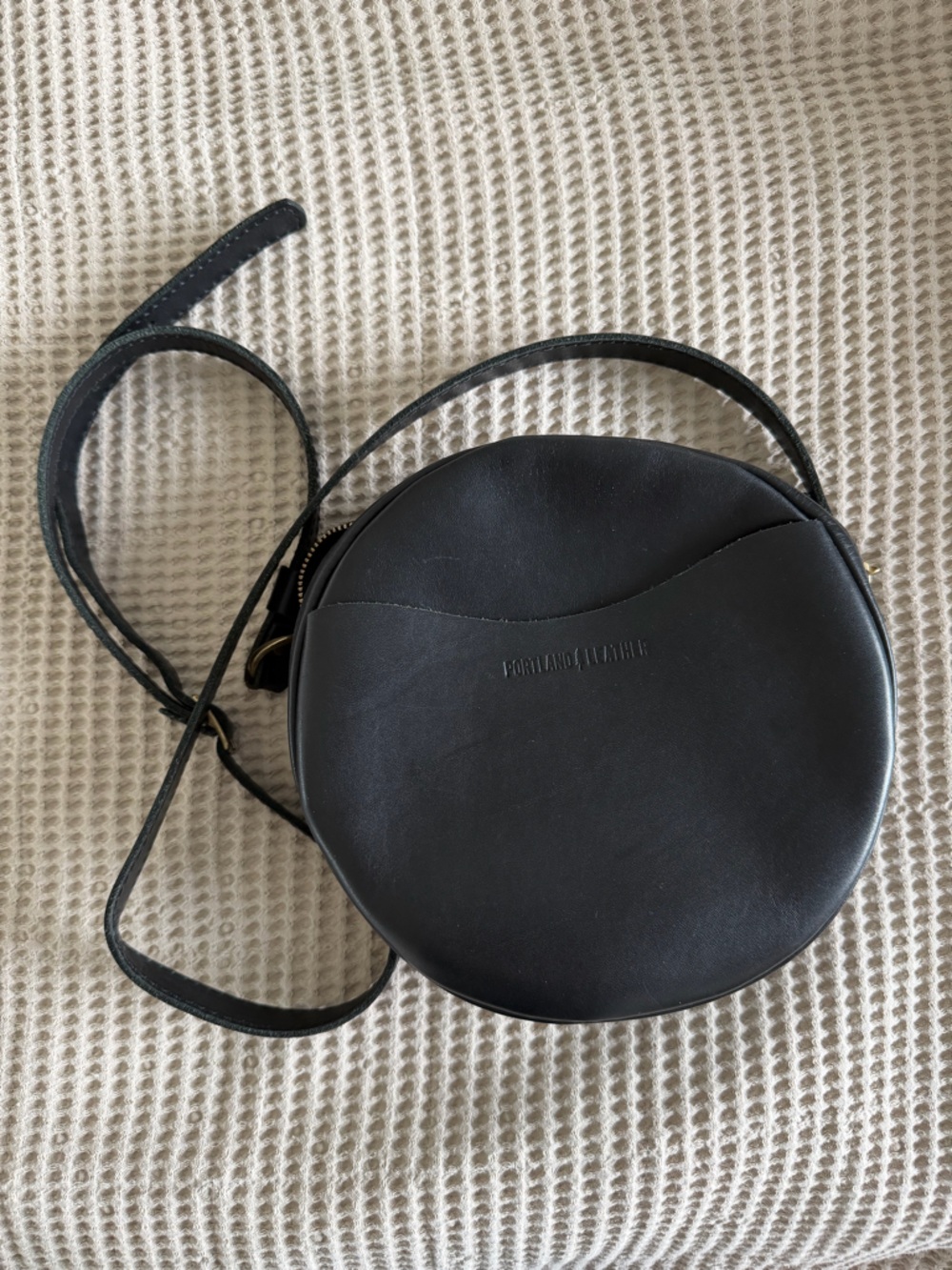 Portland Leather Black Leather Crossbody Bag